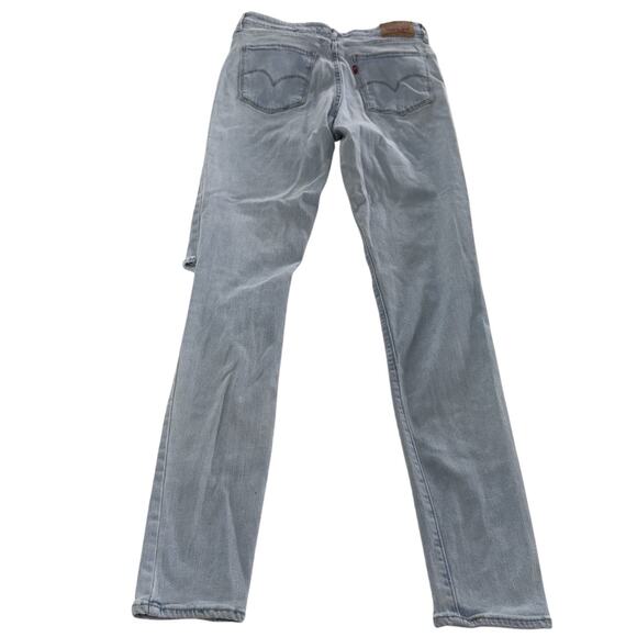 Levis Jeans Womens 30 Blue 721 High Rise Skinny Distressed Ripped Denim Pants - Picture 2 of 7
